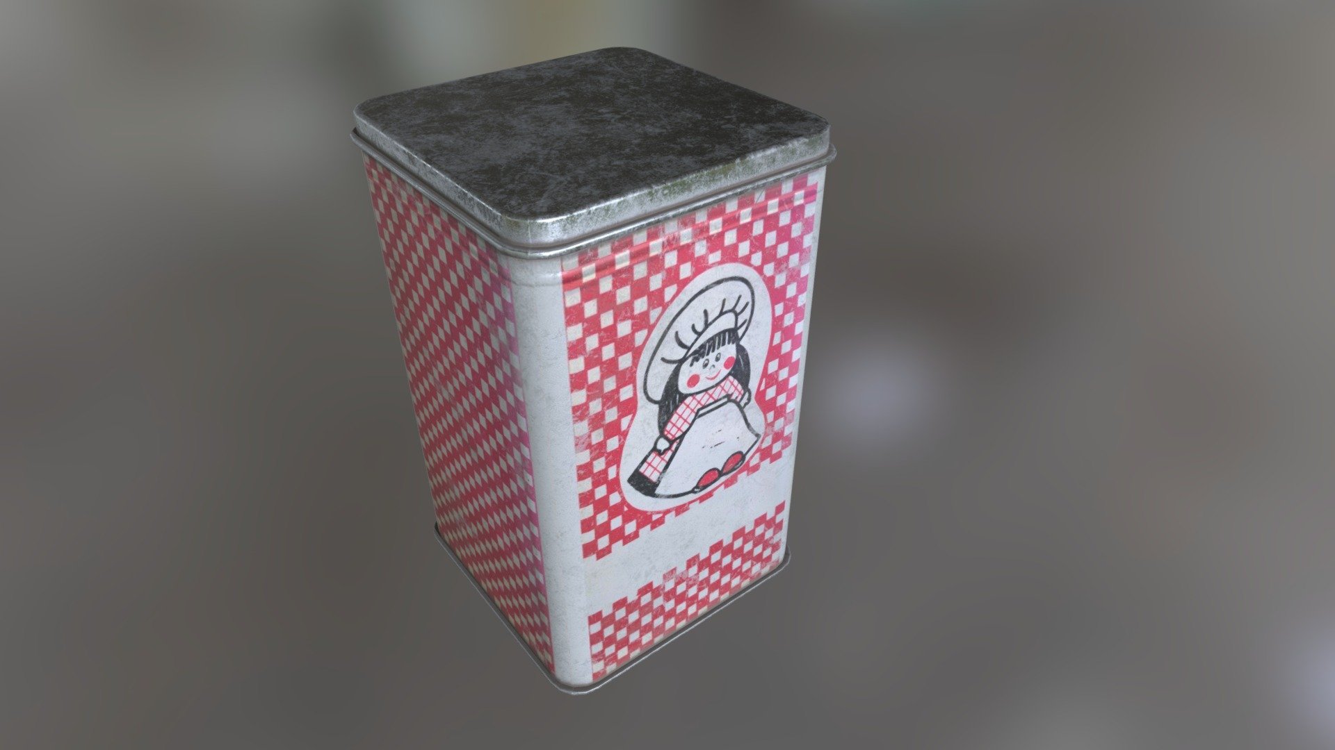 Modeled from my grandmas kitchen. Should date back to around 1970s. Such red white combo boxes were common in kitchens during these times 3d model