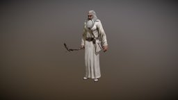 Wizzard character-animated, priest-wizard, gameasset, gameready