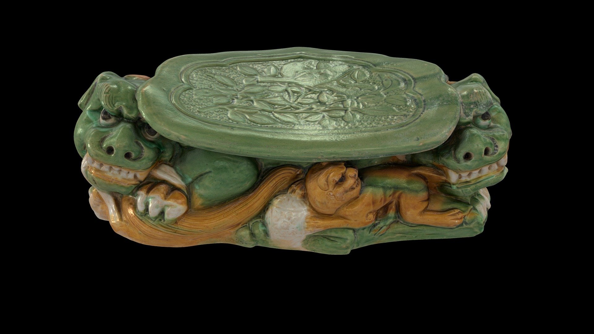 You can copy, modify, and distribute this work, even for commercial purposes, all without asking permission. Learn more about the Cleveland Museum of Art’s Open Access initiative: http://www.clevelandart.org/open-access-faqs

Headrest with Three Lions (916-1125). China, Liao dynasty (916-1125). Glazed earthenware, sancai (three-color ware). Overall: 13.4 x 37.9 x 18.2 cm (5 1/4 x 14 15/16 x 7 3/16 in.). Gift of Donna and James Reid, 2017.15 

Learn more on The Cleveland Museum of Art's Collection Online: http://www.clevelandart.org/art/2017.15 - 2017.15 Headrest With Three Lions - Download Free 3D model by Cleveland Museum of Art (@clevelandart) 3d model