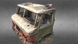 Destroyed drivers cab truck, soviet, rust, cab, damaged, destroyed, lorry, derelict, drivers-cab, photoscan, realitycapture, photogrammetry, noai