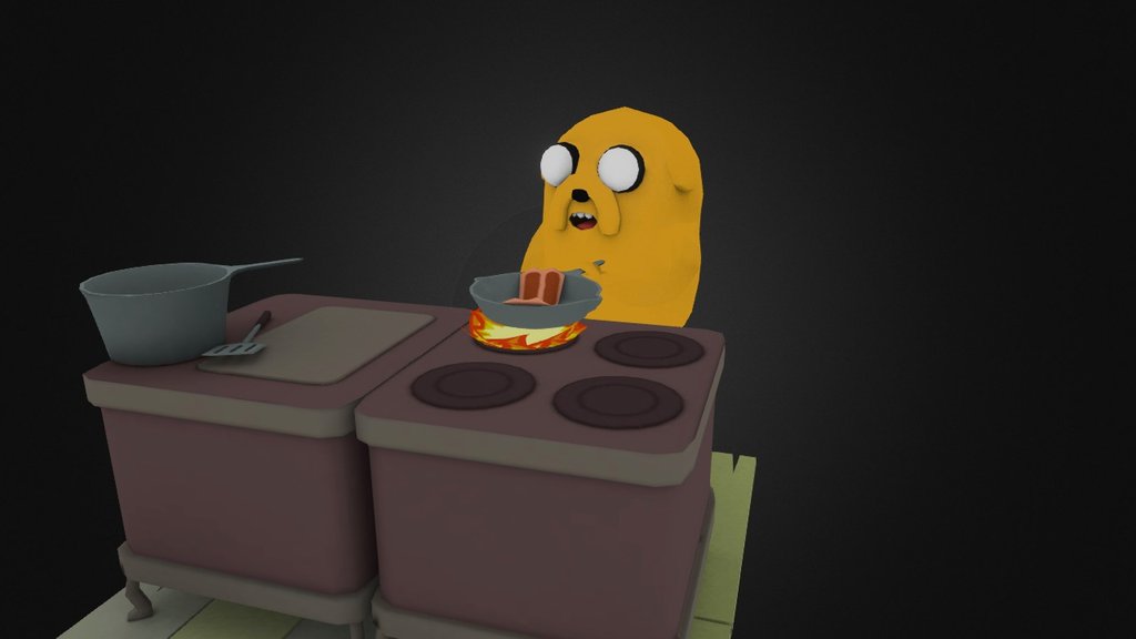 Another Adventure Time fan art! hahah&hellip;

No sound, unfortunately, but you can check a screen capture, with the sound, here: https://www.facebook.com/iEmersonRosa/videos/937171083045172

Other works: https://www.artstation.com/artist/erosa3d - Adventure Time - Bacon Pancakes - 3D model by Emerson Rosa (@iemersonrosa) 3d model