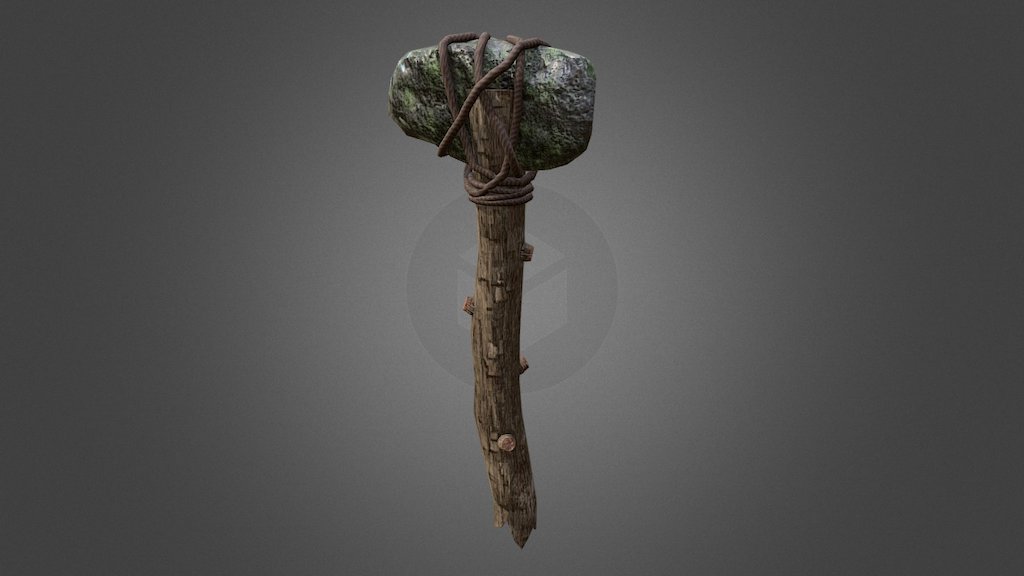 Here is my attempt at a makeshift axe crafted out of of wood, a rock and some rope; similar to what you would find in many survival-based games. Only took me a few hours in total and I happy with the result. I may even use it in a future project which would be nice. Enjoy! - Makeshift Axe - 3D model by Z.E.P.H.Y.R 3d model