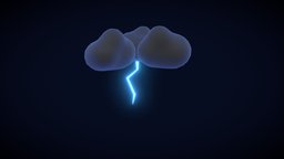 Lightning Thunder Effect storm, effect, cloud, thunder, fx, nature, lightning, loop, blender, animation, lightning-strike