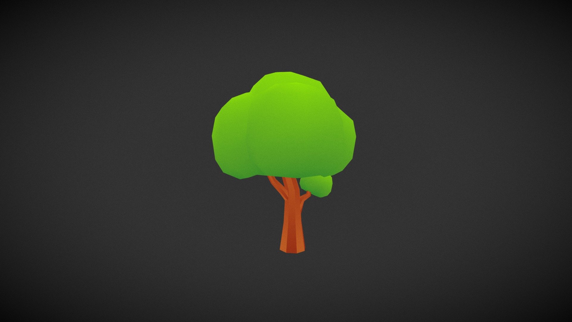 Just a shadeless low poly tree for testing low res gradient-based textures 3d model