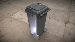 Black Plastic Waste Bin 120 Liters 945x393x480 exterior, recycling, prop, trash, garbage, waste, recycle, bin, rubbish, litter, game-ready, blender-3d, trashbin, vis-all-3d, 3dhaupt, software-service-john-gmbh, low-poly, asset, pbr, street, container, plastic, black