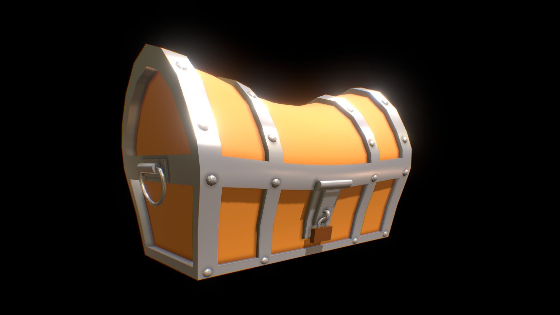 3D Modeling Exercise - Practicing Maya Tools in this treasure chest. This exercise is very complete. I used basic modeling tools. The deformation tools allowed me to give it a cartoon style. Finally i learned about shading and applied some lights 3d model