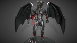 Rasheth // Superdragon muscles, wings, anthro, macro, furry, abs, paws, dragon