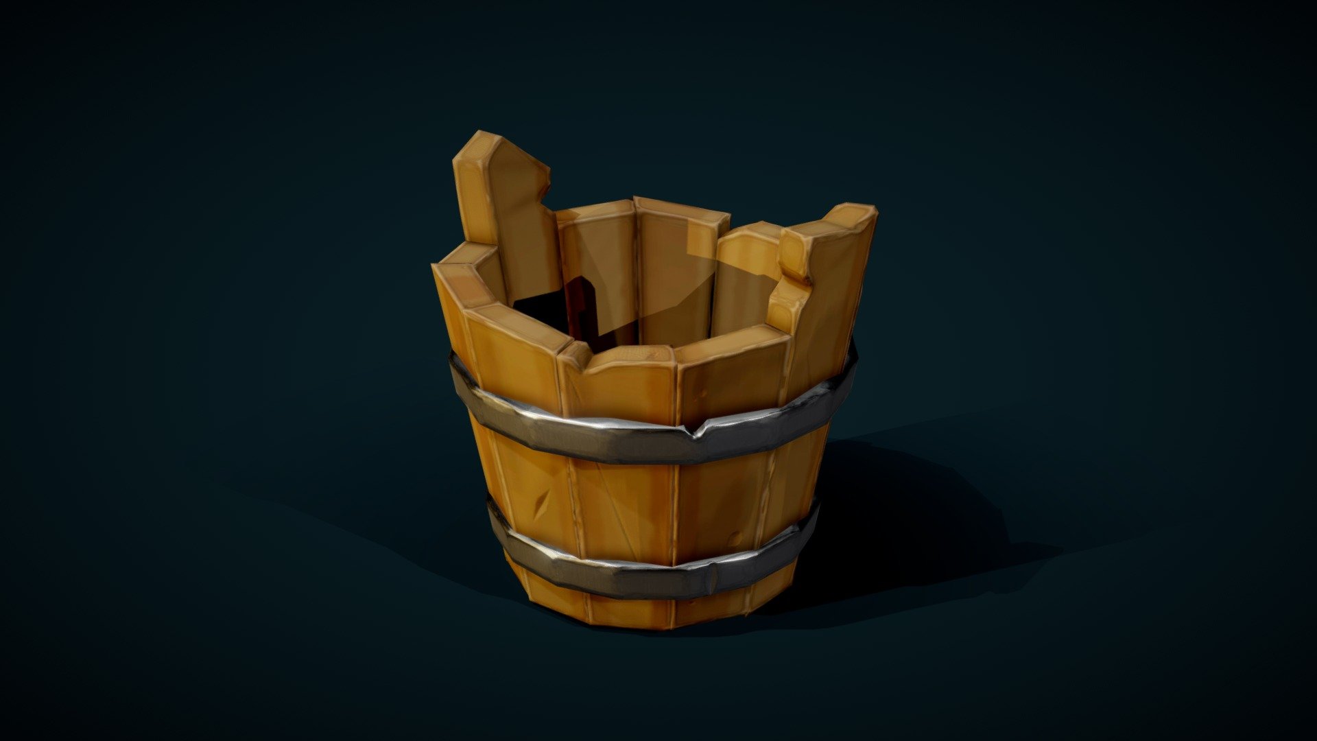 Bucket. Can be used for water, beer or something.
May be, it can help u to save ur ship ) - Stylized Bucket - 3D model by Lisov1k 3d model
