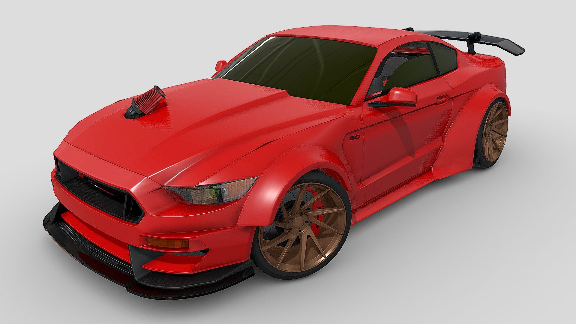 This is a Ford Mustang GT  ( LIBERTY WALK ) . This asset was modelled in maya and textured in Substance painter. To see more Work please visit my instagram profile : https://www.instagram.com/art.rajat/?hl=en Stay tuned for more exciting upcoming 3D models .... &amp; feel free to suggest what you want to get next 3d model