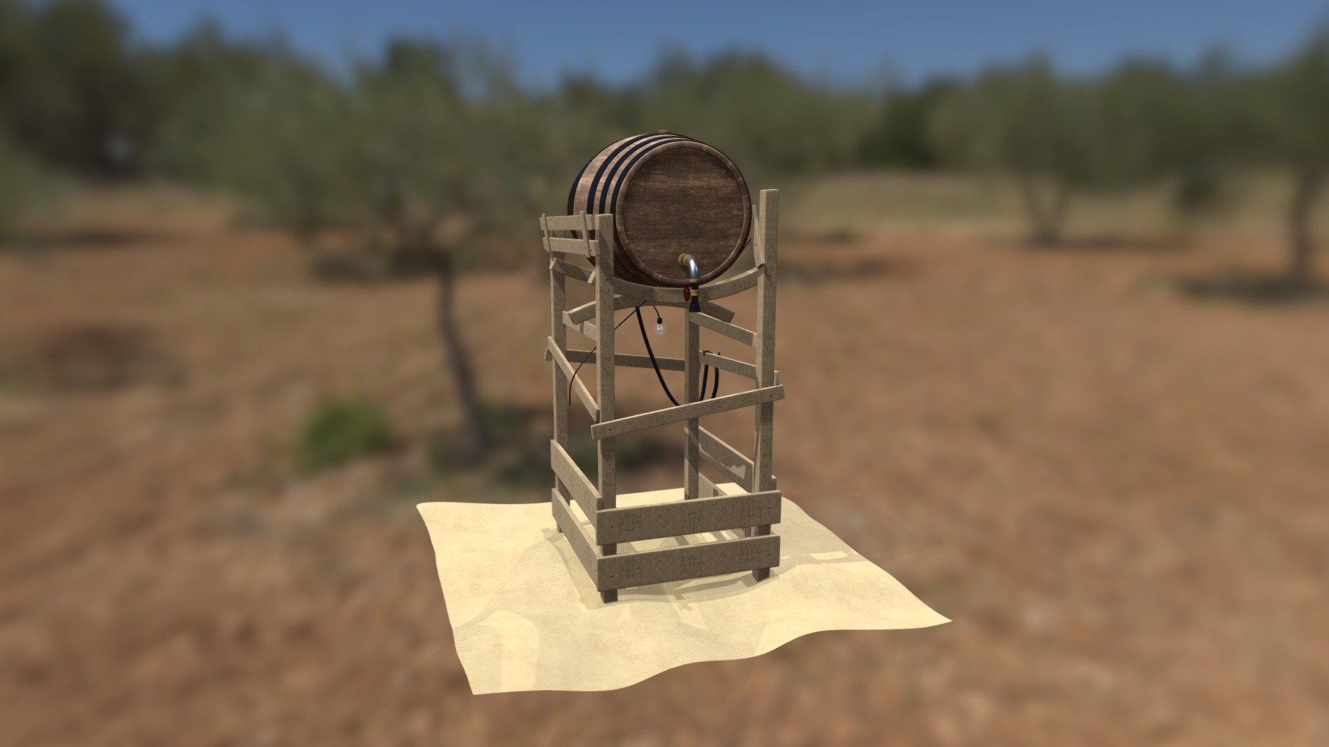 3D Model of a Barrel with Maya - Barrel - 3D model by daniguirao 3d model