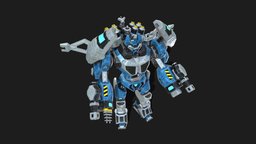 xWar: Phy Commander Tier 5 soldier, rts, unit, character, asset, game, lowpoly, futuristic, robot