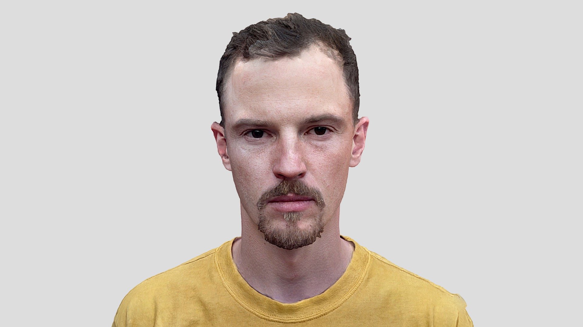 Photorealistic head scan of a young bearded man.

Shot on iPhone 12 Pro Max, processed in Photocatch app on Macbook Air M1.

P.S. you are welcome to contact me if you need the files 3d model