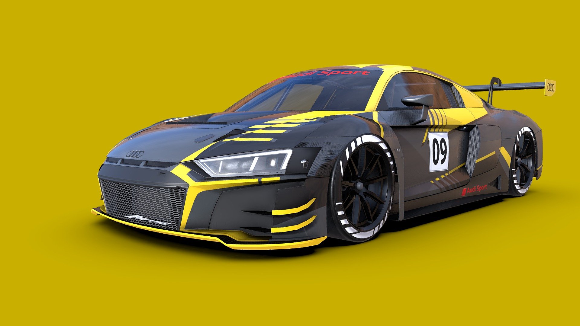 Audi R8 LMS GT3 vehicle made for GTManager, mobile game 3d model