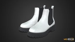 [Game-Ready] White ankle boots shoe, topology, white, fashion, ar, shoes, boots, ankle, shoescan, ankle-boots, low-poly, photogrammetry, 3d, lowpoly, scan, 3dscan, gameasset, gameready, shoes3d, noai