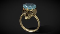 Skull Gem Ring jewellery, vintage, jewelry, fashion, medieval, crystal, accessories, rusty, crystals, gem, accessory, old, gems, middle-age, gemstone, memento-mori, skull-ring, magic-ring, fashion-style, ring-jewelry, low-poly, lowpoly, skull, fantasy, spooky, ring, rings, magic, rings-jewelry