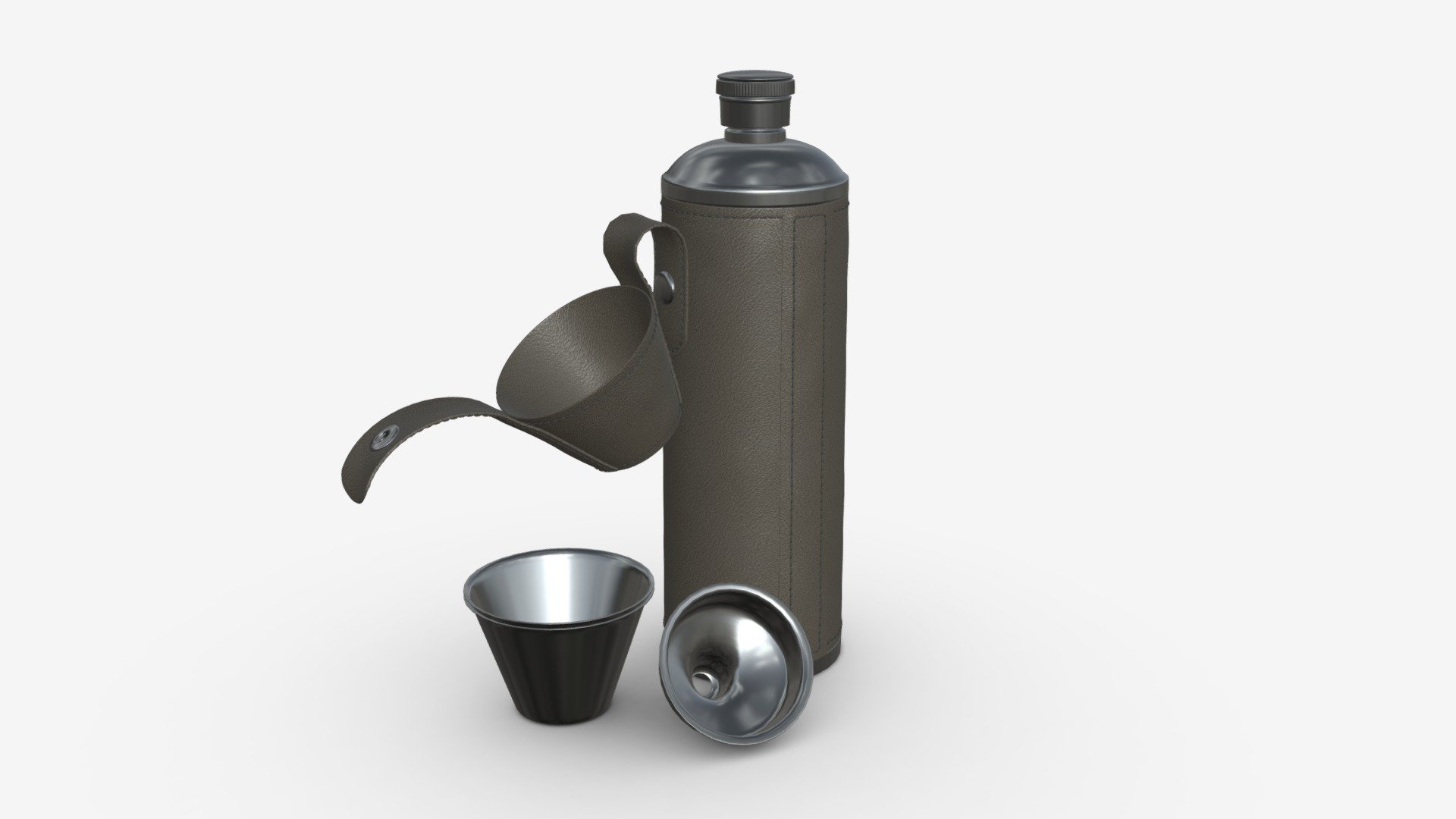 Flask glasses leather cover opened - Buy Royalty Free 3D model by HQ3DMOD (@AivisAstics) 3d model