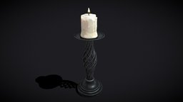 Spiral Iron Candle Stick wax, medieval, architectural, flame, antique, candle, candles, candlestick, decor, models, candlelight, melting, unrealengine, wick, various, additional, lowpoly, home, decoration, halloween, interior, light