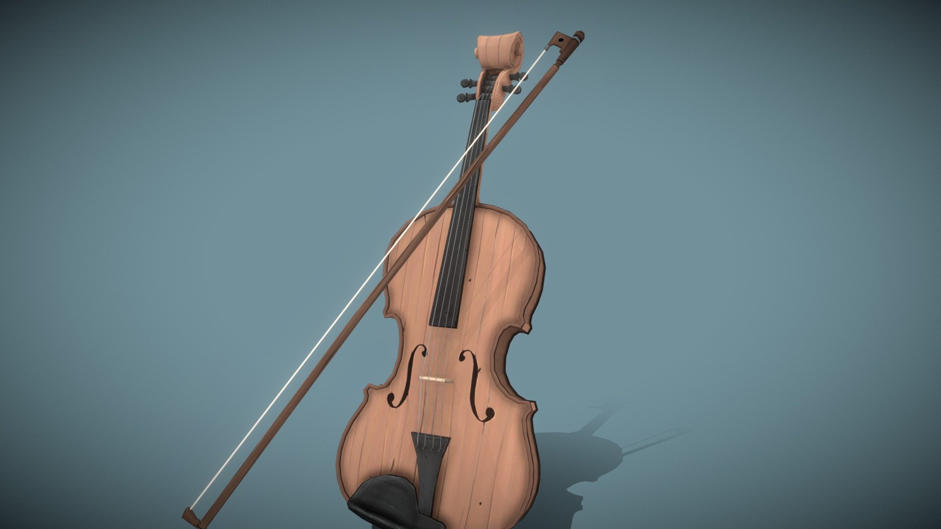 I have modeled and textured this violin. I'm practicing handpainting with some easy models.
I used blender for modelling and Photoshop for the textures.

Please feel free to tell me what can I do better :) 
or send me some good tutorials .....thank you !! - Stylized Violin - 3D model by Youssef Jammoul (@Youssefjammoul) 3d model