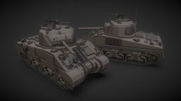 M4 Sherman / Early & Late / Low Poly Tank army, tank, lowpoly, military, war, noai
