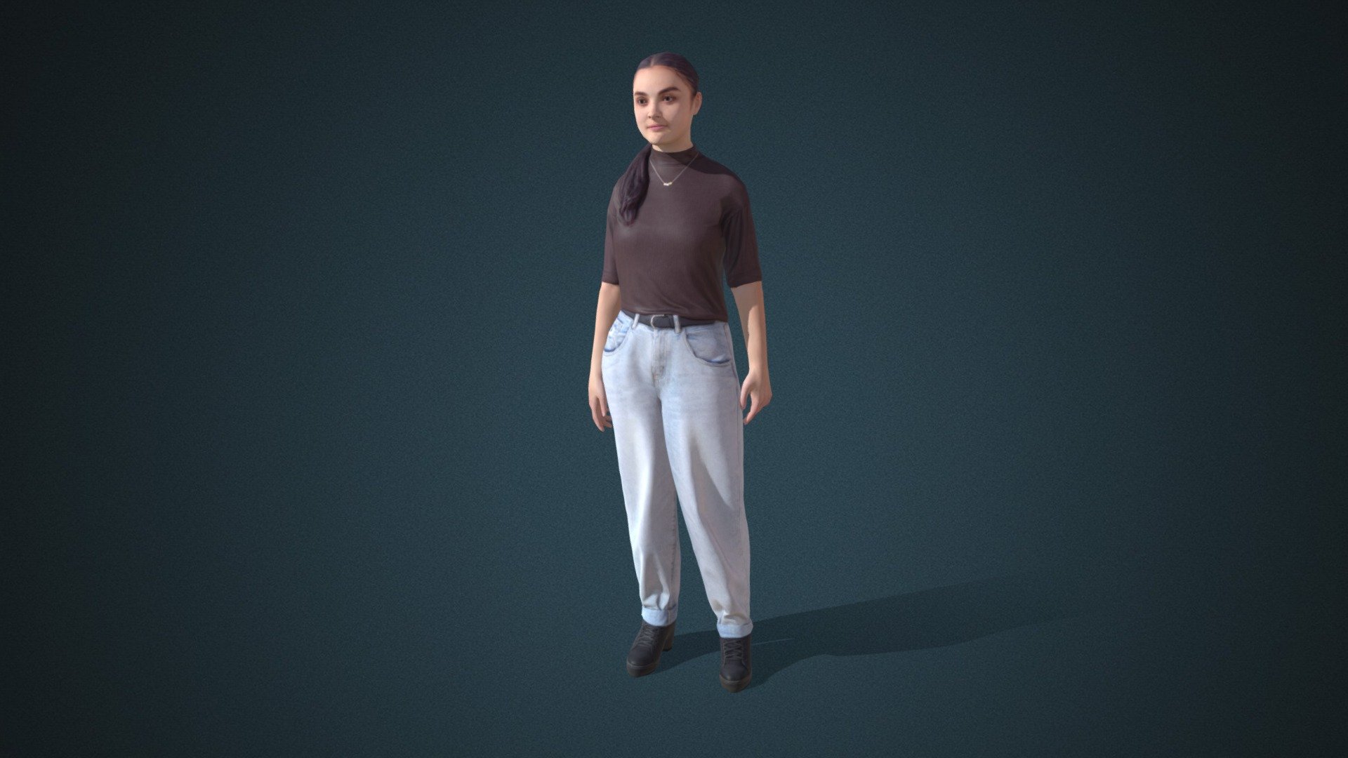 Do you like this model?  Free Download more models, motions and auto rigging tool AccuRIG (Value: $150+) on ActorCore
 

This model includes 2 mocap animations:  Modern_F_Idle,Modern_F_Walk. Get more free motions

Design for high-performance crowd animation.

Buy full pack and Save 20%+: Street People Vol.3


SPECIFICATIONS

✔ Geometry : 7K~10K Quads, one mesh

✔ Material : One material with changeable colors.

✔ Texture Resolution : 4K

✔ Shader : PBR, Diffuse, Normal, Roughness, Metallic, Opacity

✔ Rigged : Facial and Body (shoulders, fingers, toes, eyeballs, jaw)

✔ Blendshape : 122 for facial expressions and lipsync

✔ Compatible with iClone AccuLips, Facial ExPlus, and traditional lip-sync.


About Reallusion ActorCore

ActorCore offers the highest quality 3D asset libraries for mocap motions and animated 3D humans for crowd rendering 3d model