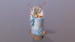 Luxury Aegean Swirl Cake cake, palm, luxury, party, chocolate, birthday, realistic, scanned, bakery, personalised, wheat, customizable, eucalyptus, photogrammetry, leaves, macarone, cakesburg, buttercream