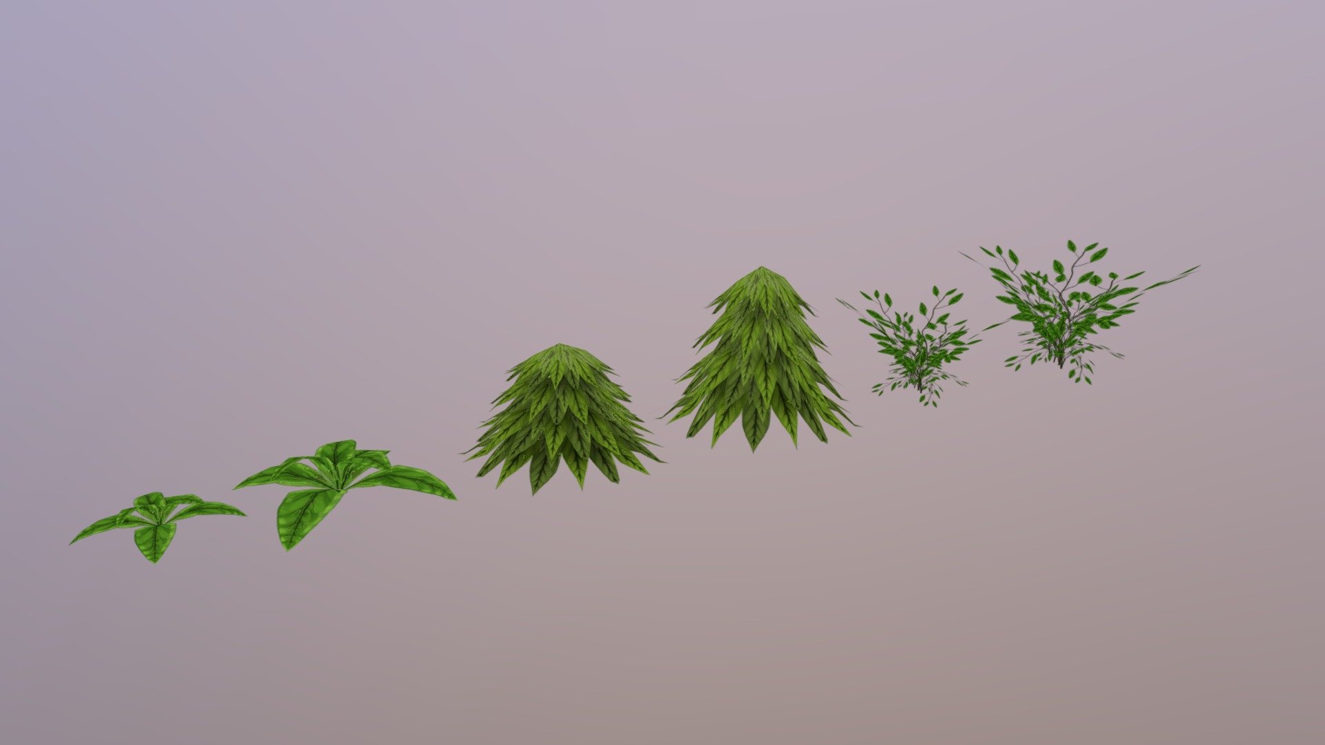 Hand Painted Plants - Download Free 3D model by HenryBoadle 3d model