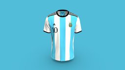 New Jersey 2022 With Messi Logo Design top, new, argentina, obj, fbx, t-shirt, gltf, free, clothdesign, clothmaking, teedesign, jerseydesign, argentinanewjersey, jerse, newclthing