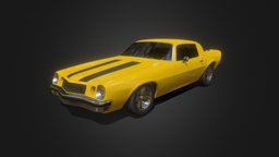 1970s Muscle Car #4 muscle, classic, automotive, old, coupe, game-ready, blender, vehicle, car