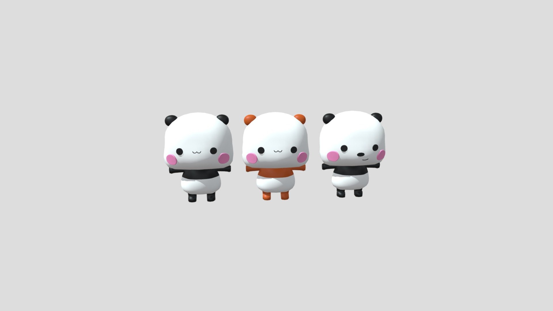 Hello everyone! I make three cute pandas today. The three pandas are 1 red panda and 2 black panda. If you like it, please comment and like it. Hope you like it 😊 - Three Cute Pandas - Download Free 3D model by Nezuko_Kawaii 3d model