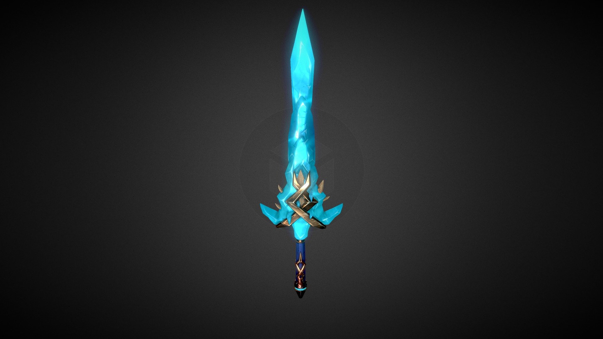 Hello! How are you? I'm here bringing another artwork. And this time it's an ice sword. Made with a concept used in Swordtember, and now that I know it exists, and since I need to improve my sculpting and stylized textures, I'm going to create more stylized swords to keep learning. It will work out, and it's going to be amazing! I hope you liked it. Take care, everyone, until next time! &lt;3 - Ice Sword - Buy Royalty Free 3D model by Rafoerin 3d model