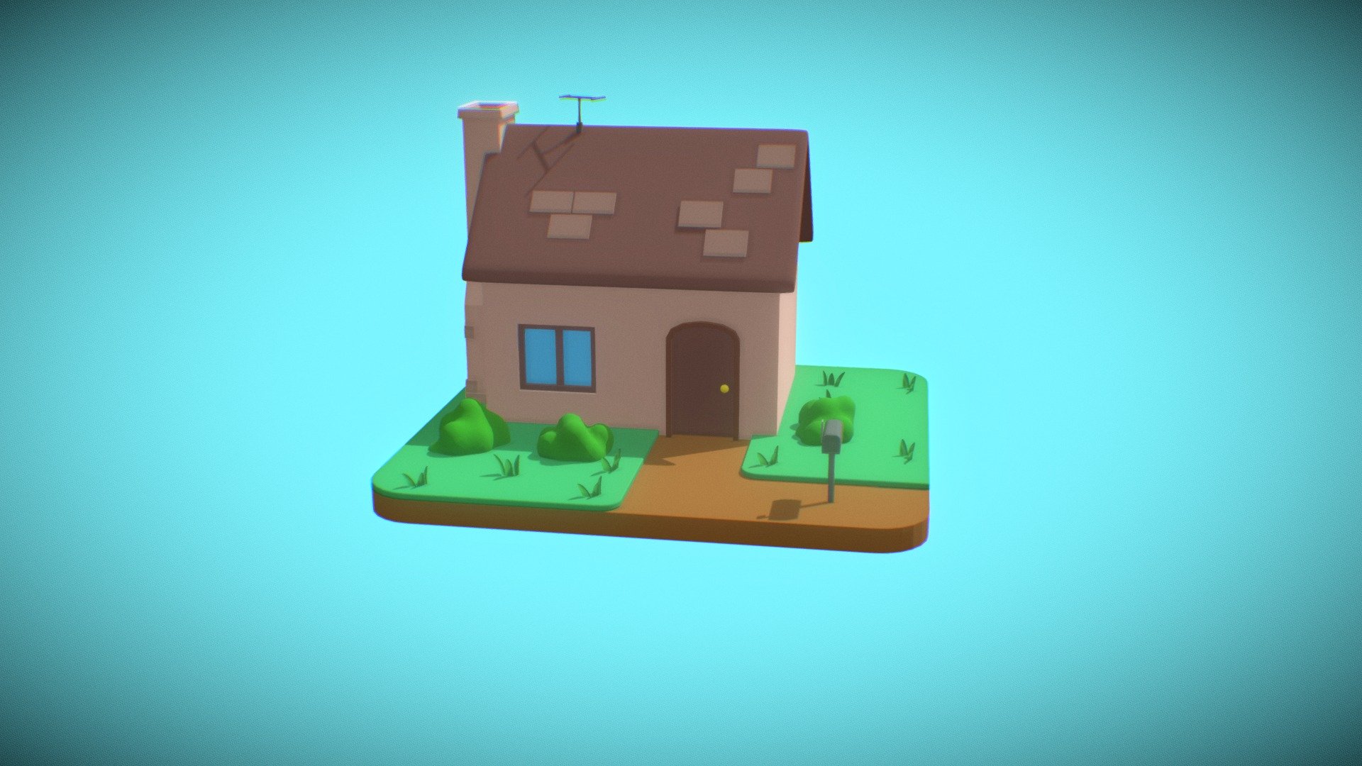 My first Toon 3D House :) - Simple Toon 3D House - 3D model by Yuri Rossi (@perxgamer) 3d model