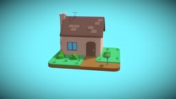 Simple Toon 3D House toon, 3d, blender, house