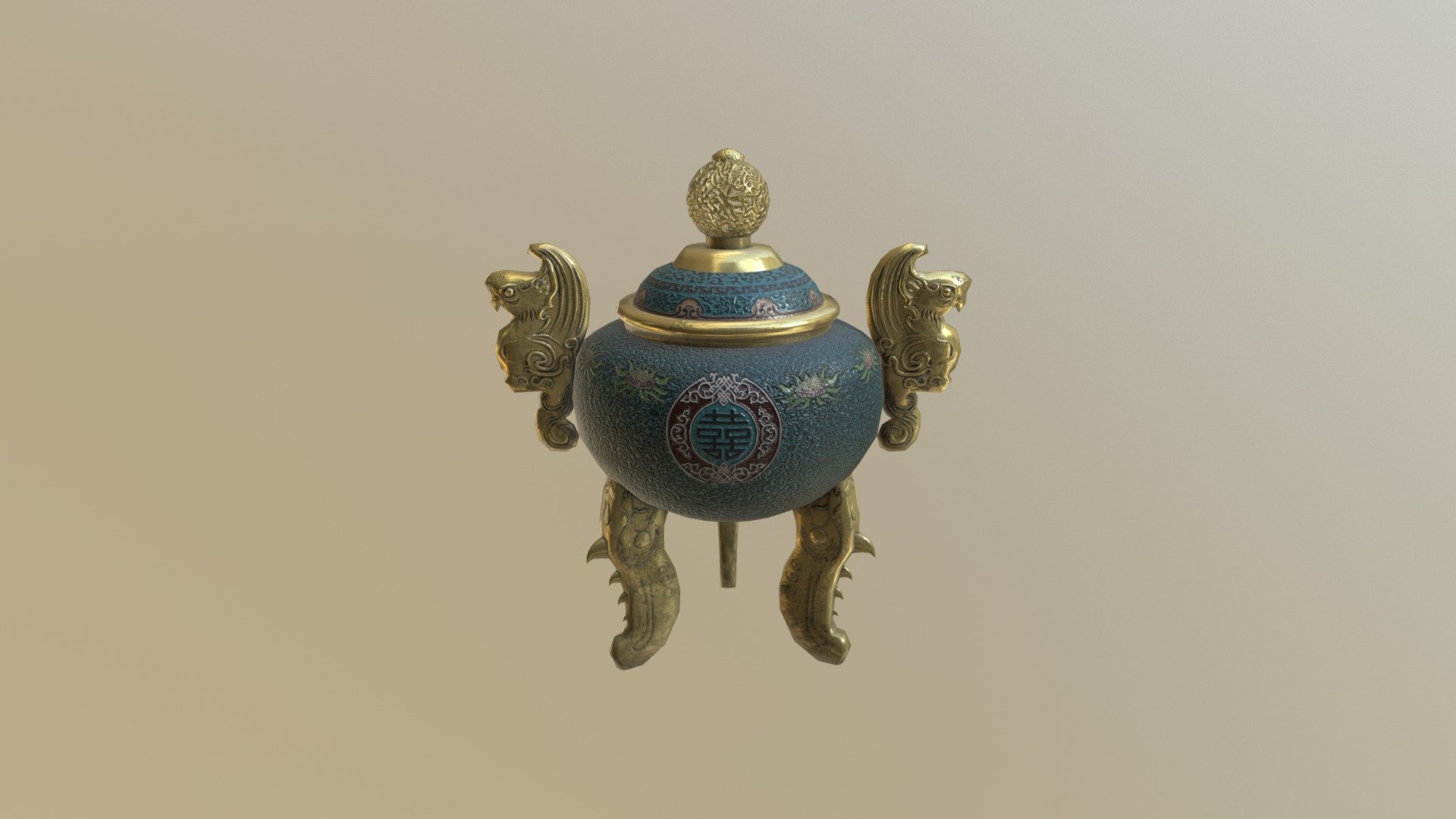 Asset made for unreleased game - Chinese vase - 3D model by wolfka 3d model