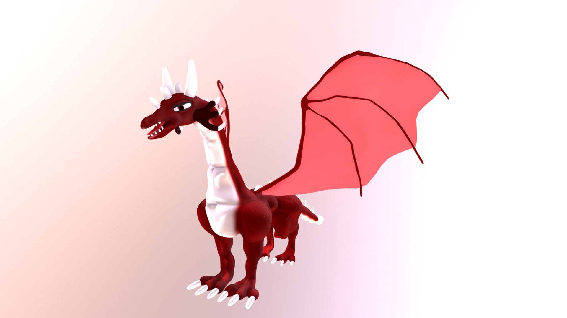 Dragon Red Fantasy Creature Cartoon 3D model - Dragon Character Creature - 3D model by xeratdragons (@dragonights91) 3d model
