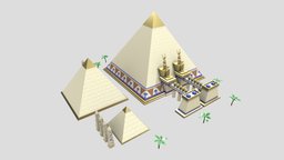 Giza Pyramid Complex (from Civilization VI) ancient, egypt, pyramids, civilization, civ, substancepainter, substance, stylized
