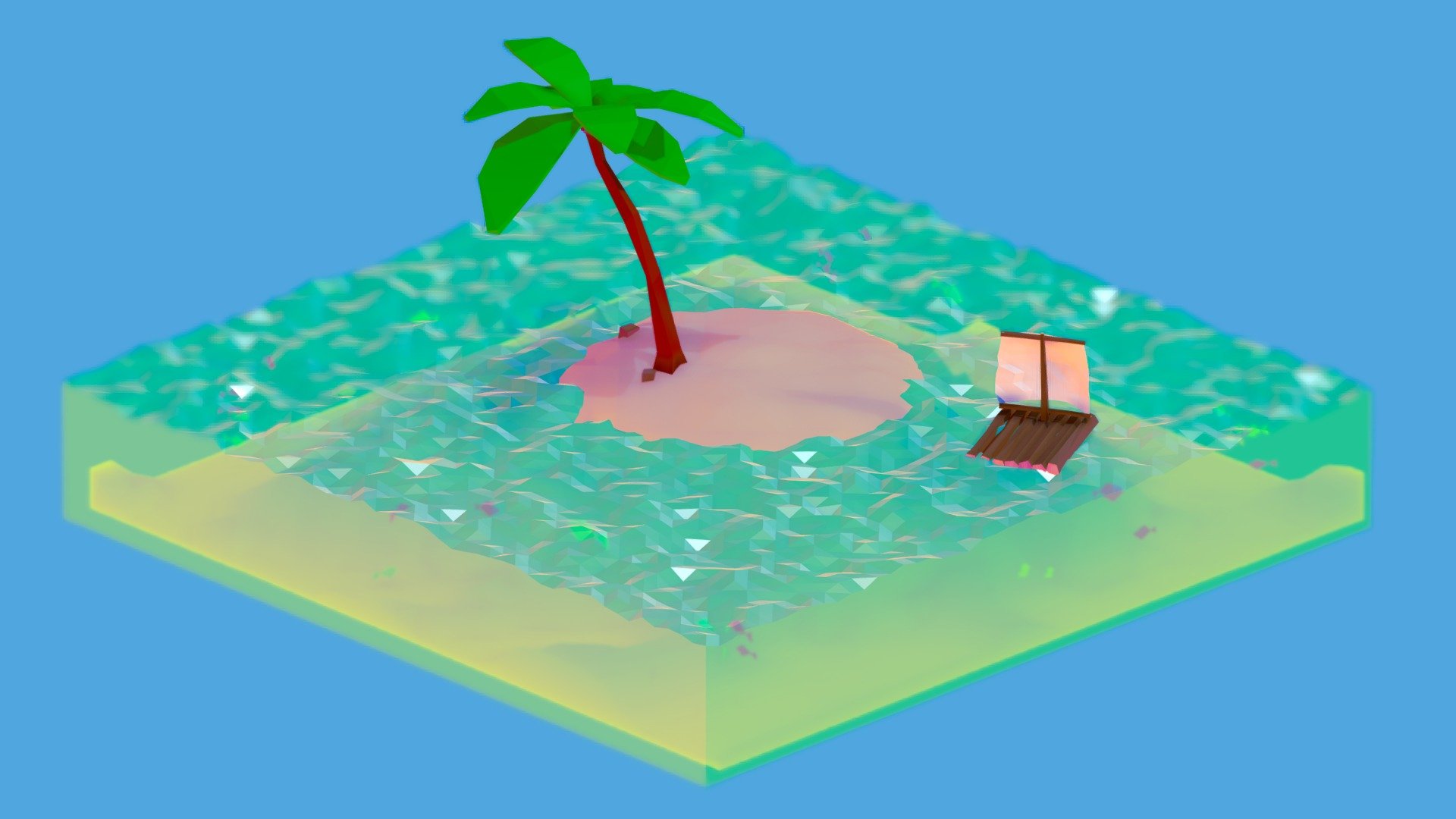 Low poly island in the tropics, thank god for id maps

EDIT: updated post effects and lighting 2/26/18, Original https://imgur.com/a/9bCnw - Tropical Island LowPoly - 3D model by James Allison (@JamesA) 3d model