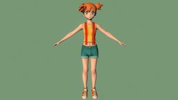 T pose rigged model of Misty