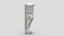 Scroll Corbel 44 stl, room, printing, set, element, luxury, console, architectural, detail, column, module, pack, ornament, molding, cornice, carving, classic, decorative, bracket, capital, decor, print, printable, baroque, classical, kitbash, pearlworks, architecture, 3d, house, decoration, interior, wall, pearlwork