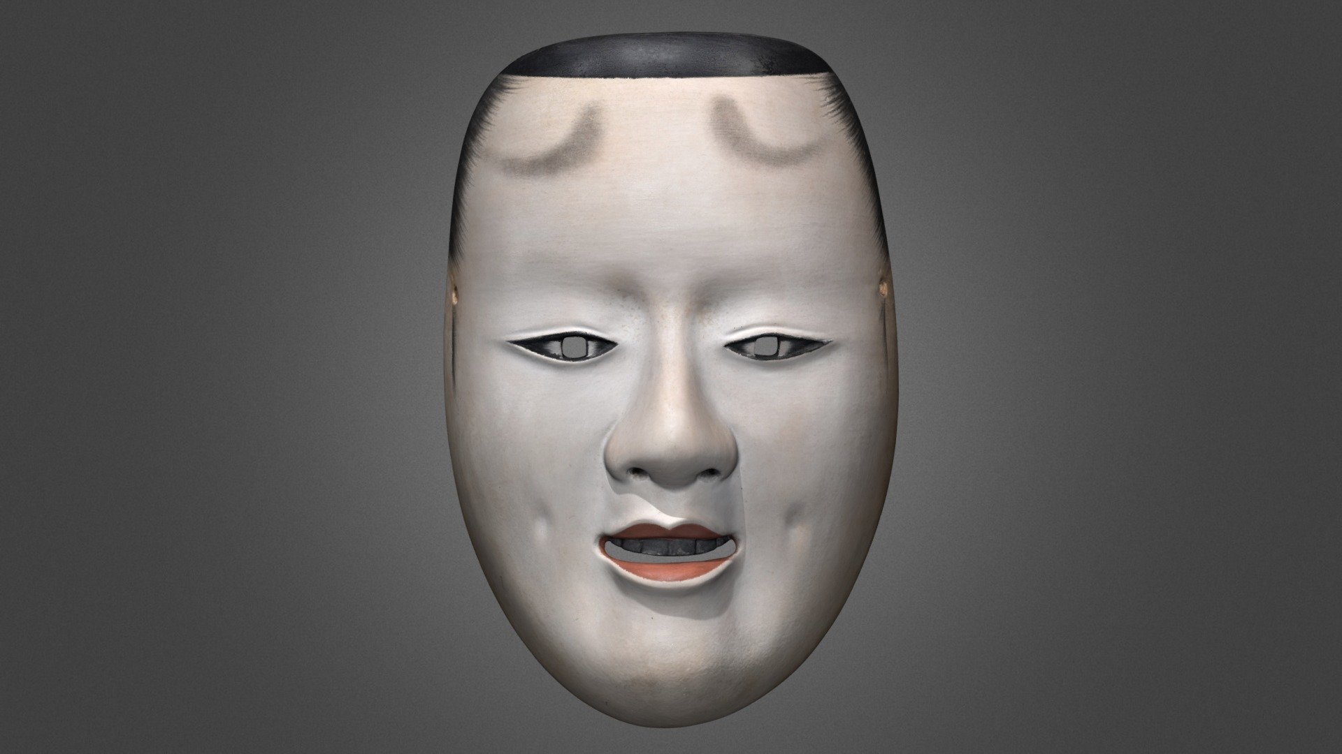 能面（十六）
中村直彦作　個人蔵

Noh mask.
The &lsquo;noh(能)' mask of 16 years man, called &lsquo;Jyuroku(十六)'.
 A noh mask is a mask used in noh theater.
 Nakamura Naohiko's(中村直彦） Works 3d model