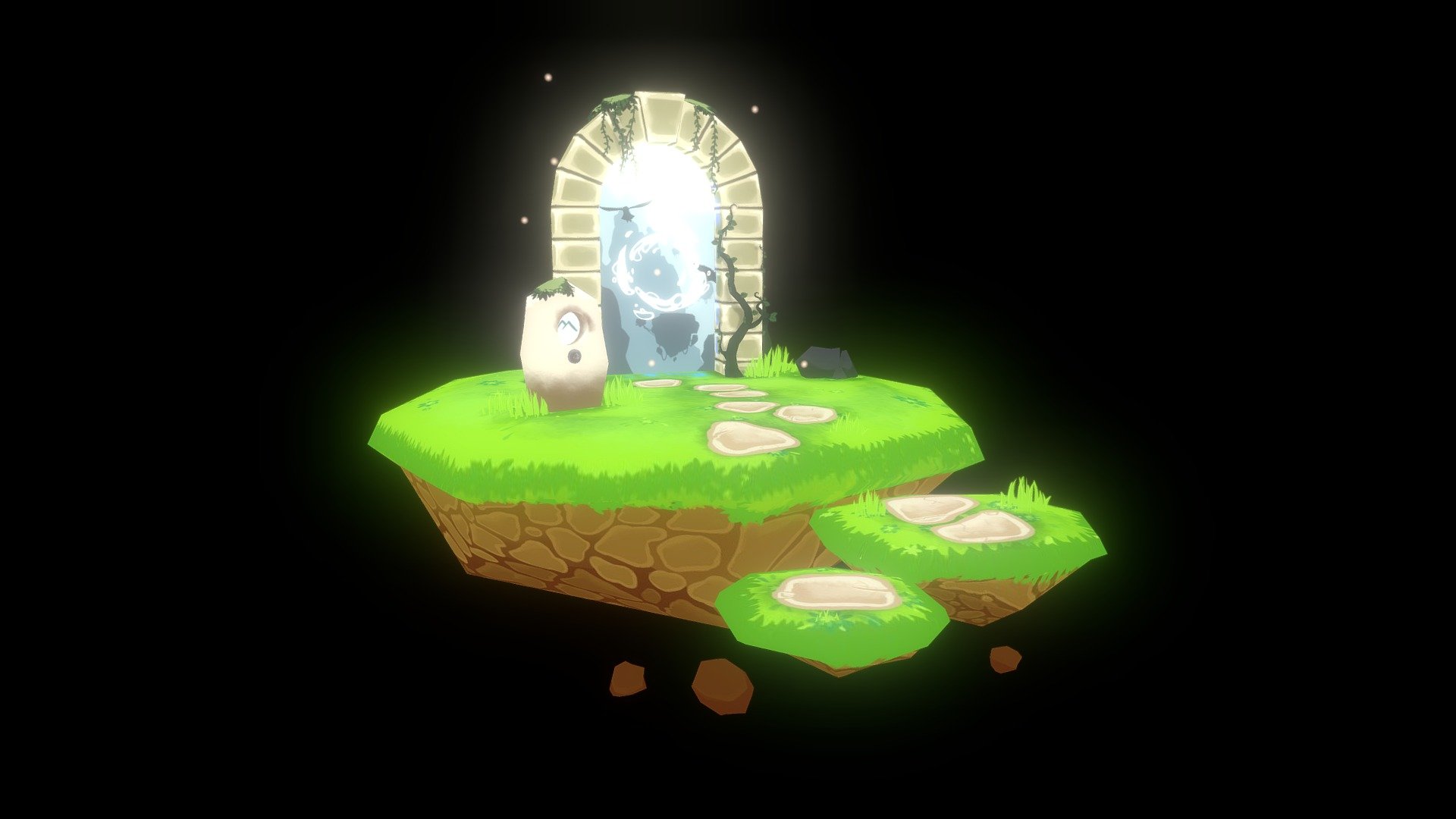 Re-textured and fixed edgepadding
Really quick and bad animation but I wanted to show some of the places the portal leads to

Inspired by Studio Ghibli and Treasure Planet - The Gateway v2.0 - 3D model by RinRainicorn 3d model