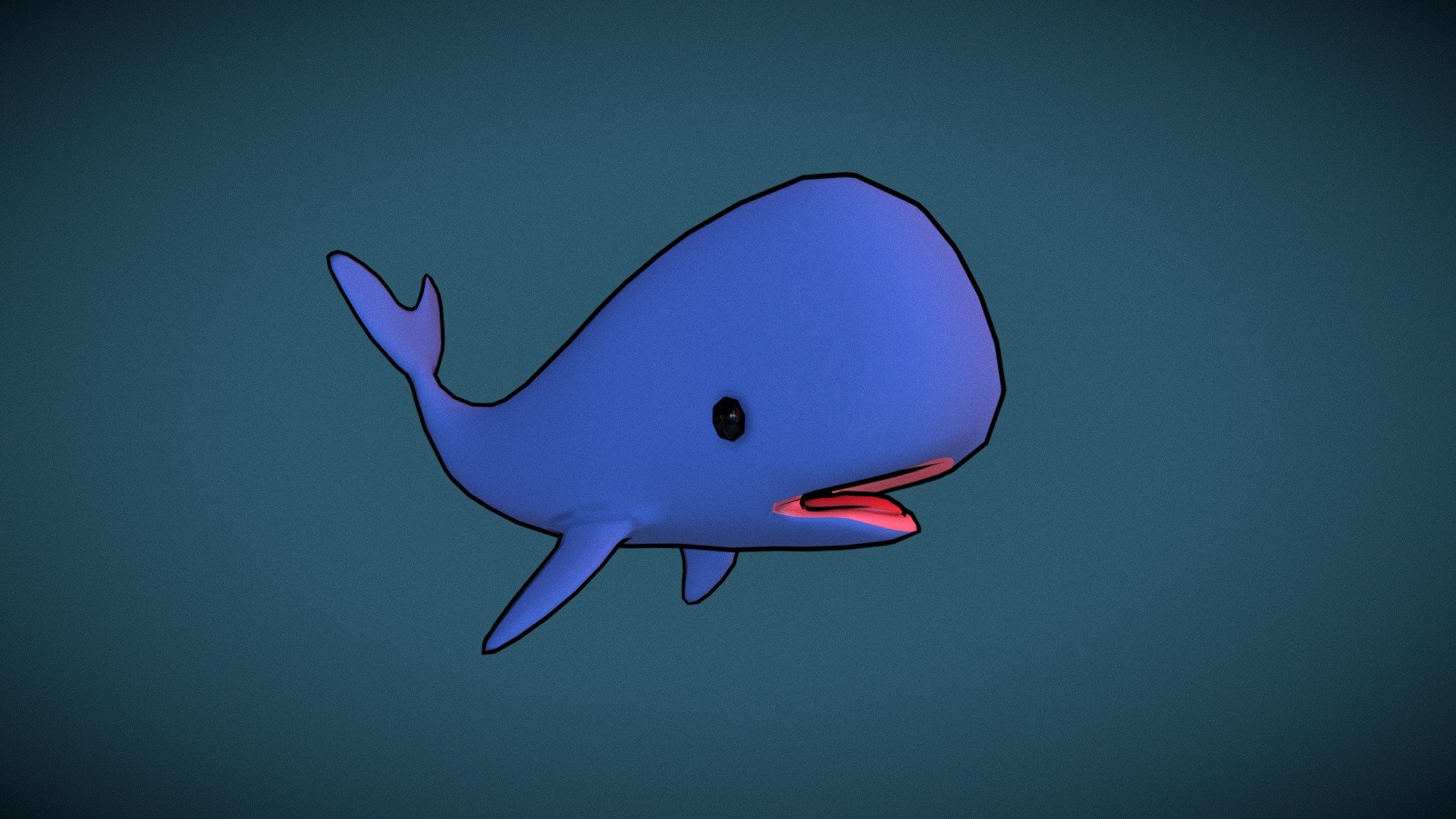 Cute cartoon whale!  🐋💦 - Whale - Download Free 3D model by KillerBear 3d model