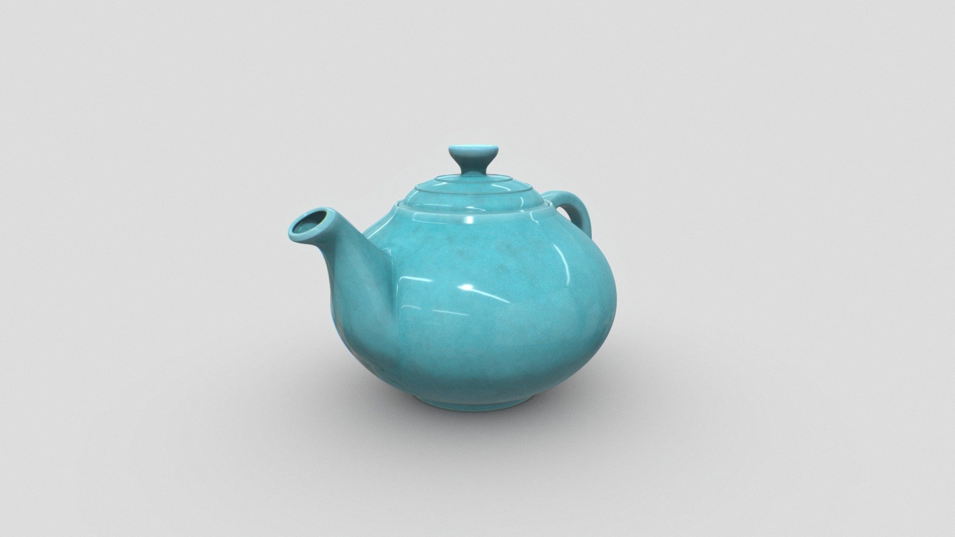 Le Creuset Traditional Teapot

This model I made it with Blender. I made it with actual size reference.
I include some file format (exported from Blender),texture, some sample render and also I include the lighting setup on the Blender file. 
Hopefully you enjoy it. 
Or, you can edit my model with your preferense easily.

Please like and share if you enjoy it 3d model