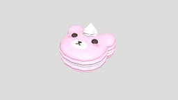 Kawaii Bear Macaron bear, cute, obj, pink, kawaii, macaron, girly, foodie