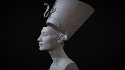 Neferiti Bust stl, ancient, egypt, nefertiti, prop, 3dprintable, egyptian, decorative, 3dprinting, nefertari, bust