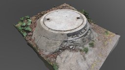 Sewer hatch concrete manhole cover in, sewer, hill, 3d-scan, concrete, cover, series, authentic, manhole, hatch, architecture, gameasset, street, hydrotec