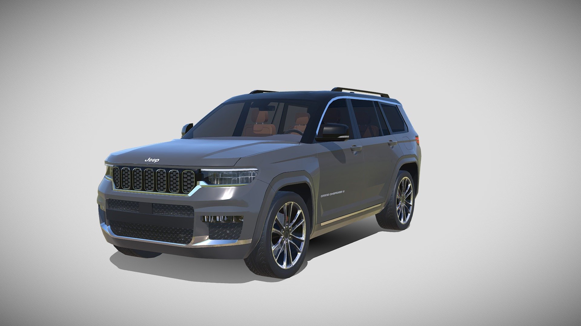 This is low-poly model of Jeep Grand Cherokee.

Even with a low number of polygons the level of detail remains high.

Blender 2.9 materials.

Photo textures.

You can easily change main color of the vehicle.

Model also includes lowpoly interior. Interior is only for better outside visual detail.




All parts have the correct name.

For body - Grand_Cherokee.Body

For wheel - Grand_Cherokee.Wheel.Ft.L

Ft.L means front left wheel.

For brake caliper - Grand_Cherokee.Brake.Ft.L

With naming like that it will be easier to rigge, animate the model.




Vertices: 18,440

Edges: 34,651

Faces: 16,166

Triangles: 31,805

If you want to buy this model or my other models, you can find them on other platforms where my name is: PieEntertainment. 
Or just write here in the comments.

HDR not included 3d model