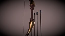 Medieval Bow and Arrow bow, medieval, models, unrealengine, arrows, unity3d, blender, rigged