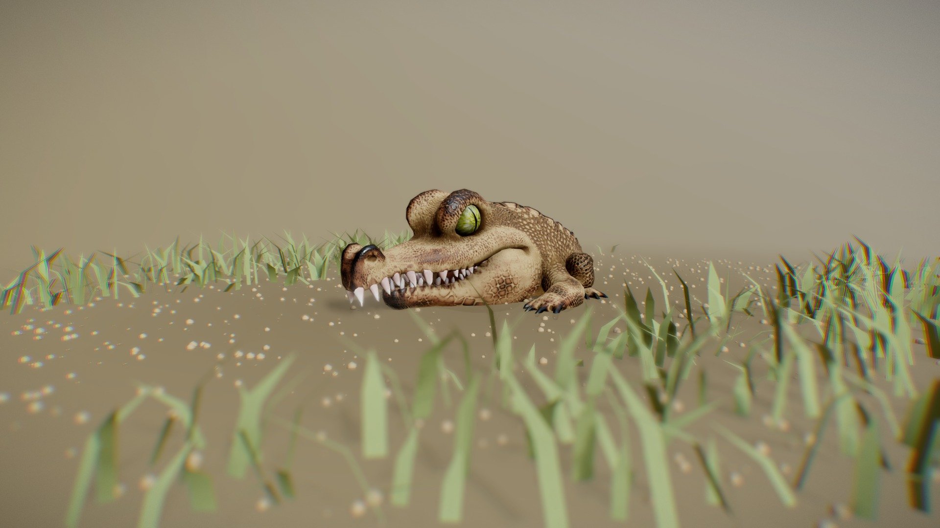 this crocodile is cute, but by far only. If you have the misfortune to approach you too close, he will bite you for his dessert! - Mini Croco - 3D model by BlackantMaster 3d model