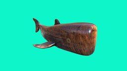 wooden whale ornament