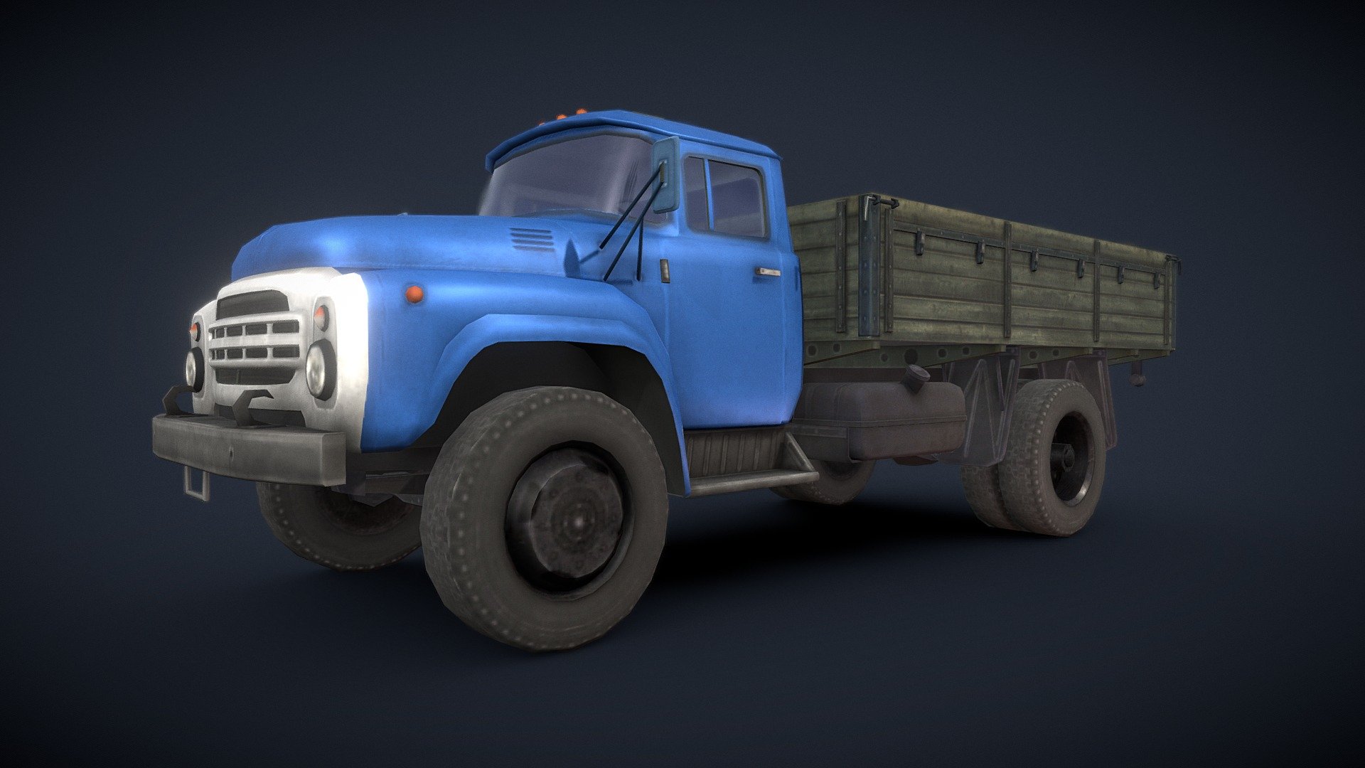 Old soviet vehicle ZIL130
Create in 3ds Max;

Textured in Substance Painter;



Game-ready 3D model for Unity engine.


Total polycount:




8071 polys;

4749 verts;

Textures - 1024х1024 (png);

My ArtStation - ZIL130 - 3D model by Yury Misiyuk (@Tim0) 3d model